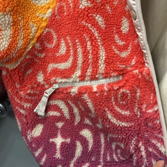 FP Movement Hit the Slopes Rocky Ridge Marigold Combo Printed Fleece Jacket NWOT - Picture 8 of 13